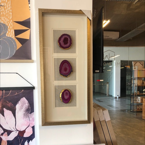 Pink stone framed wall art 55206D
