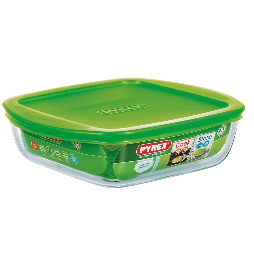 Pyrex cook & store sqr Dish + Lid 1L/20x17x6cm - 211P000/7346