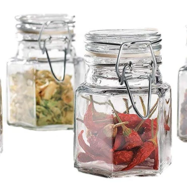 BA Glass Jar 0L5 with Clip Sq HM-BA22