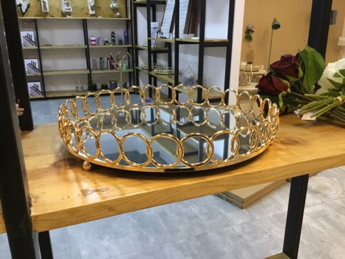 Gold round tray TY-2271-2