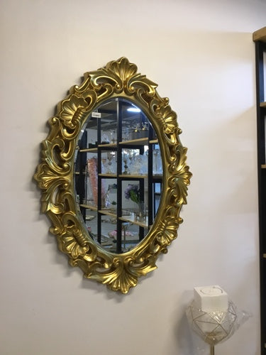 Gold oval mirror PU717 128x75cm