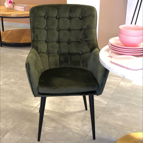 HW Army Green Velvet Chair T-903