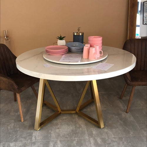 Marble round dining table 130cm, rotate 70cm
