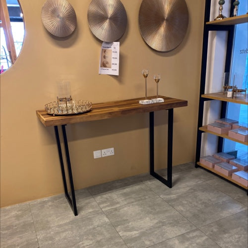 Work table top console w/ metal legs