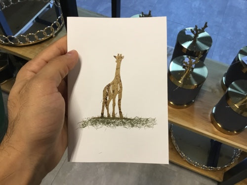 Serengeti greeting card Large - organic banana leaf